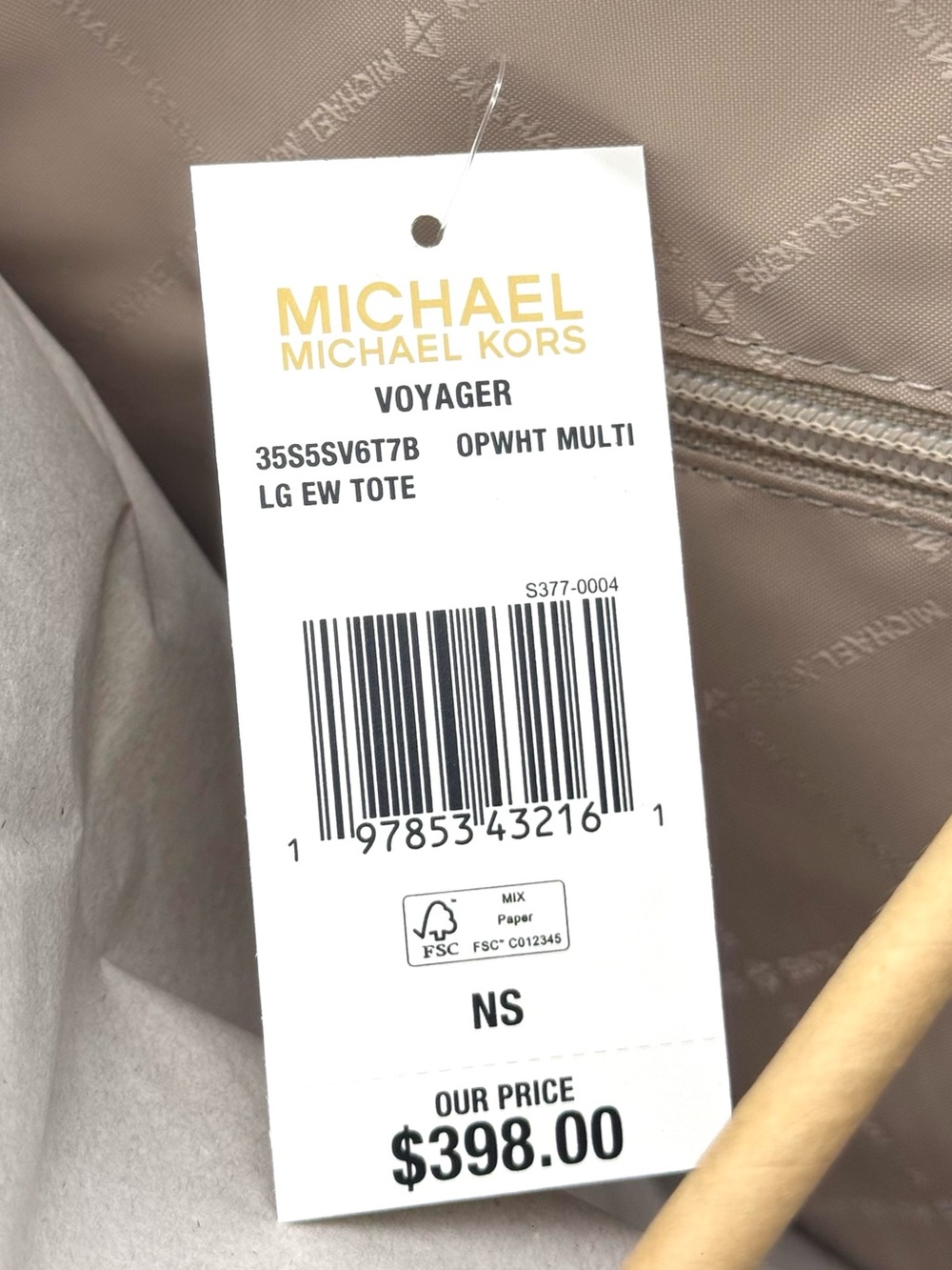 Michael Kors Voyager Large Color-Block Signature Logo Tote Bag - Optic White - Picture 11 of 11